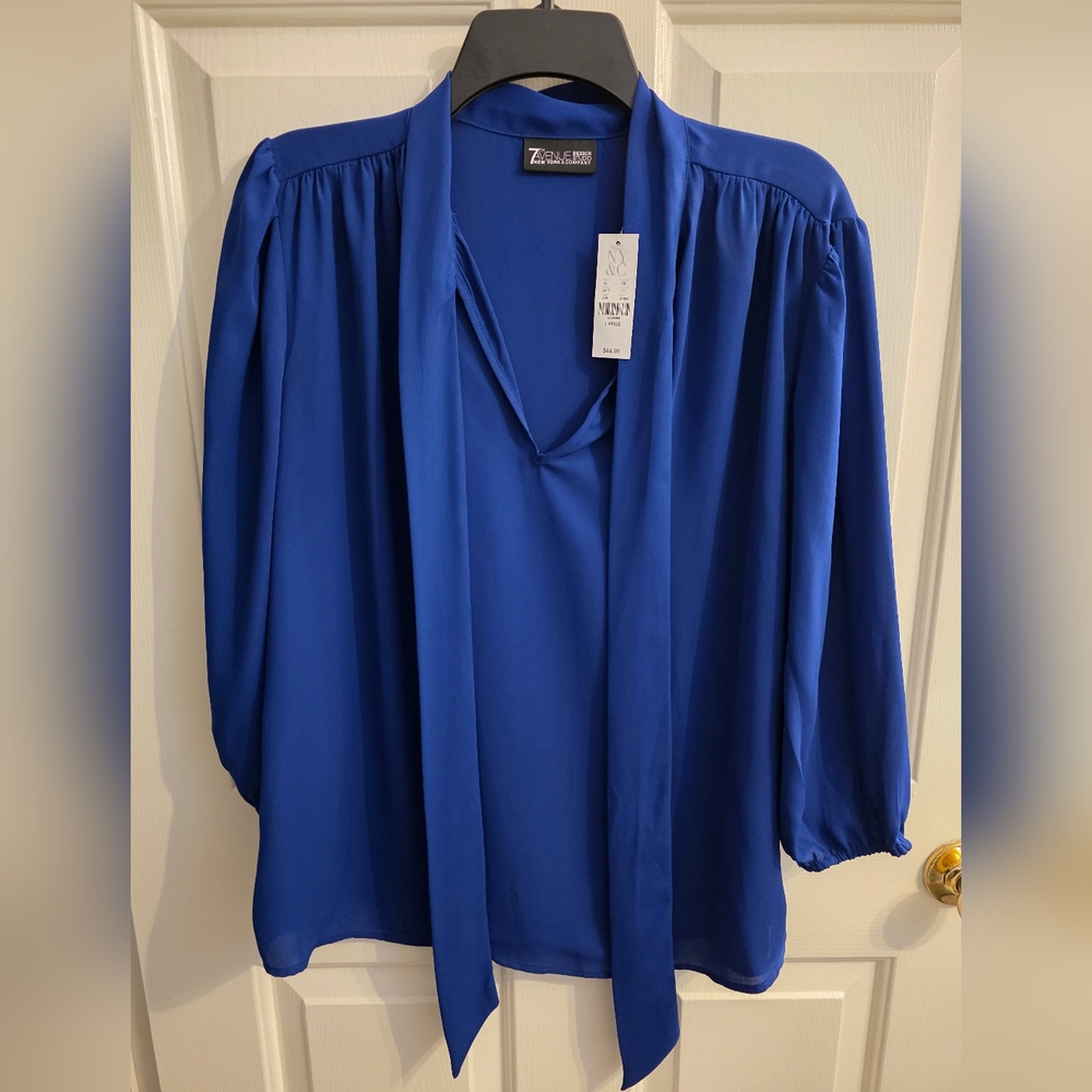 New York & Company Royal Blue Blouse